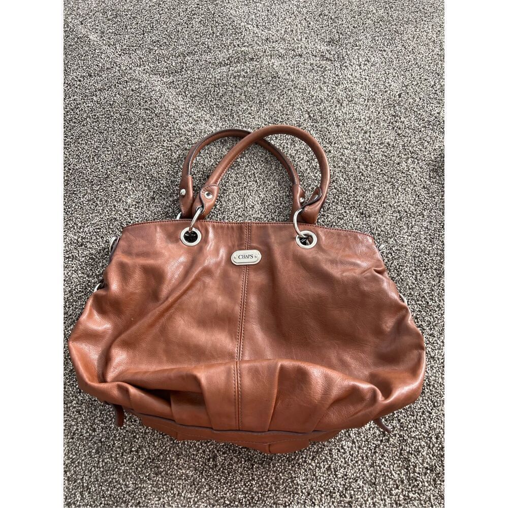 Chaps brown faux leather side buckle bag